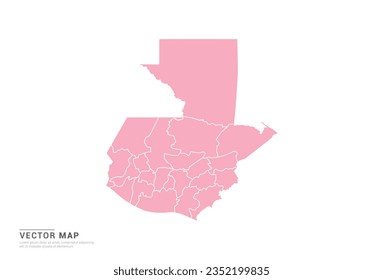 Mapa de Guatemala - Estilo abstracto rosado aislado en fondo blanco para infografía, vector de diseño.