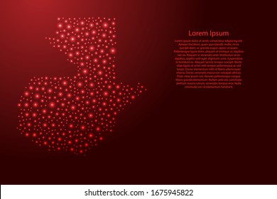 Guatemala Karte aus roten und leuchtenden Raumstars abstrakte Konzept geometrische Form. Vektorillustration.