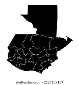 mapa da guatemala com regiões isoladas sobre fundo branco. Mapa da Guatemala. Ilustração vetorial da América do Norte