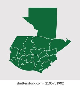 Guatemala map vector, Abstract design vector illustration Eps 10. Green color palette color. High Detailed on white background.