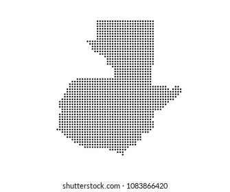 Guatemala map vector. map dotted silhouette with black dots on a white background. Vector illustration eps 10.