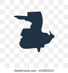 Guatemala map vector icon isolated on transparent background, Guatemala map transparency concept can be used web and mobile