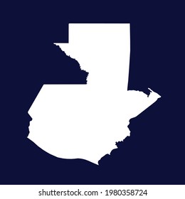 Guatemala map vector. white color on blue background.