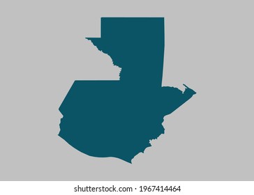 Guatemala map vector,Not isolated ocean blue color on gray background