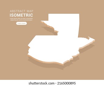 Guatemala map white on brown background with isometric vector.