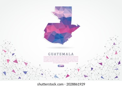 Guatemala-Karte - Weltkarte Internationale Vektorgrafik-Vorlage mit mehrfarbigem rosa Farbverlauf einzeln auf weißem Hintergrund für Bildung, Website, Banner, Infografik - Vektorgrafik eps10