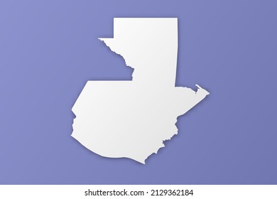 Guatemala Karte - Weltkarte Internationale Vektorvorlage mit Papierstil einschließlich Schatten und Weiß auf violettem Hintergrund für Design, Infografik, Banner - Vektorgrafik eps10