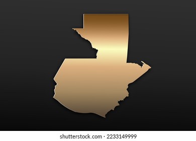 Guatemala Map - World map International vector template with 3D, gold luxury style including shadow on black background for design, education, website, infographic - Vector illustration eps 10