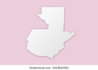 Guatemala Map - World map International vector template with paper cut style including shadow and white color on pink background for design, education, website - Vector illustration eps 10