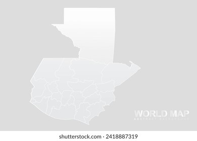 Guatemala Map - World Map vector template with High detailed including white and grey gradient color and white outline color isolated on grey background - Vector illustration eps 10
