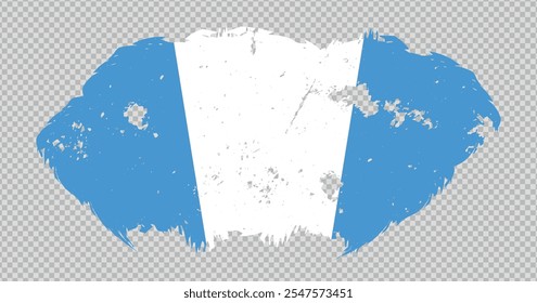 Bandera nacional de Guatemala con efecto de pincel de trazo afligido sobre fondo aislado