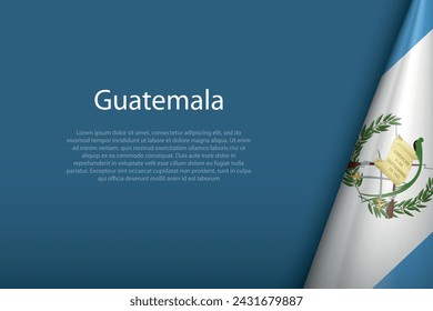 Bandera nacional de Guatemala aislada sobre fondo oscuro con copyspace