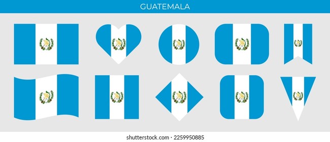 Bandera nacional de Guatemala. Ilustración del vector aislada en fondo blanco