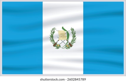 Guatemala official flag vector with standard size and proportion. National flag emblem with accurate size and colors.