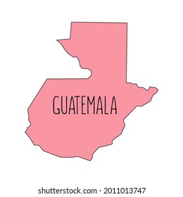 Guatemala outline map. Vector editable