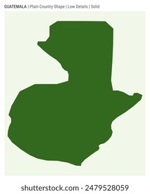 Guatemala plain country map. Low Details. Solid style. Shape of Guatemala. Vector illustration.