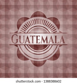 Guatemala red badge with geometric pattern. Seamless.