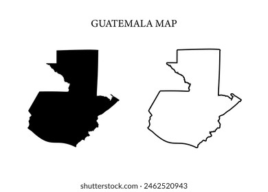 Vector del mapa del país de Guatemala