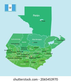 Mapa de regiones de Guatemala de imagen de vector