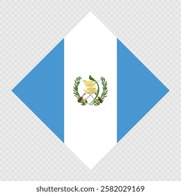 Guatemala rhombus flag. Vector illustration.