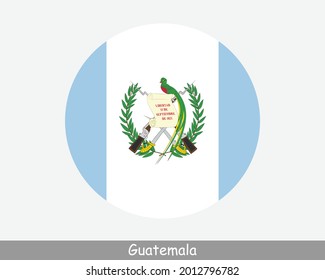 Guatemala Round Circle Flag. Guatemalan Circular Button Banner Icon. EPS Vector