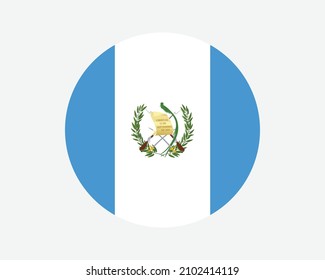 Guatemala Round Country Flag. Guatemalan Circle National Flag. Republic of Guatemala Circular Shape Button Banner. EPS Vector Illustration. svg