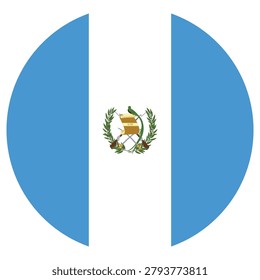 Guatemala Round Flag Icon High Quality National Flag Isolated on Transparent Background