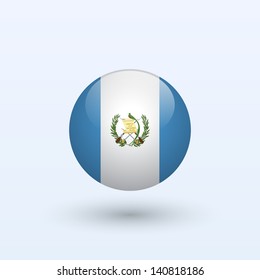 Guatemala Round Flag. Vector Illustration.