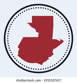 Guatemala round stamp. Round logo with country map and title. Stylish minimal Guatemala badge with map. Vector illustration.