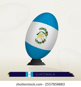 Guatemala Rugby Ball on Rugby Kicking Tees with Modern Design. Illustration perfect for sports, national pride, and rugby-related projects.