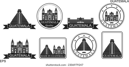 Guatemala set. Isolated Guatemala on white background