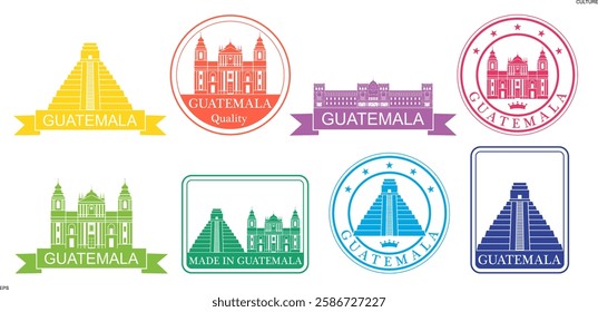 Guatemala set. Isolated Guatemala on white background