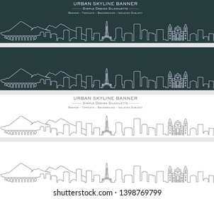 Guatemala Single Line Skyline Banner
