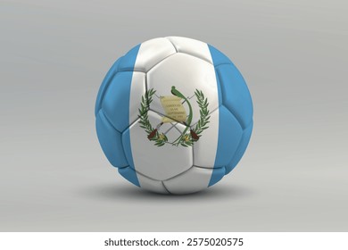 Guatemala soccer ball featuring the national flag design on a gray background