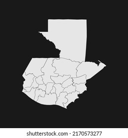 guatemala soft white map with black detail and background