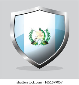 guatemala state flag shield icon with white background