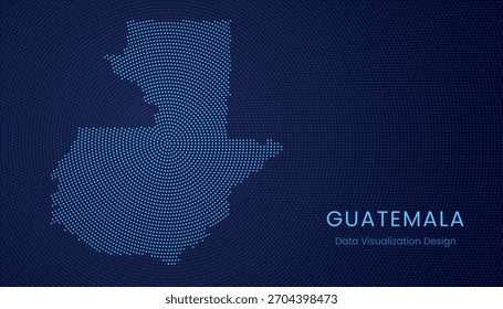 Guatemala estilizado mapa pontilhado em conceito moderno de visualização de tecnologia de dados circular.