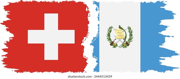 Guatemala and Switzerland grunge flags connection, vector