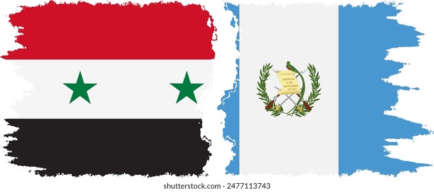 Guatemala and Syria grunge flags connection, vector