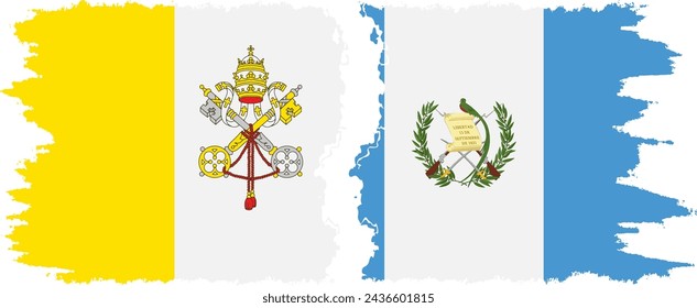 Guatemala and Vatican grunge flags connection, vector