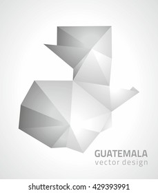 Guatemala vector grey  polygonal map