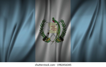 Bandera de olas de Guatemala, disposición plana, ilustración vectorial