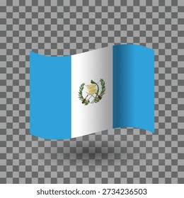 Guatemala wavy flag isolated transparent background
