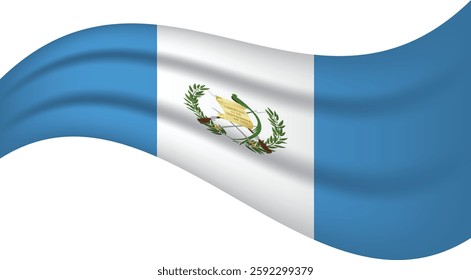 Guatemala wavy flag, waving flag vector illustration