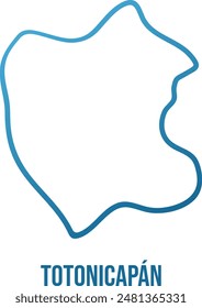 Totonicapán guatemalan administrative department map, simplified blue gradient shape. Isolated vector illustration.