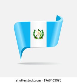 Guatemalan flag map pointer layout. Vector illustration.