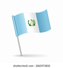 Guatemalan flag map pointer layout. Vector illustration.