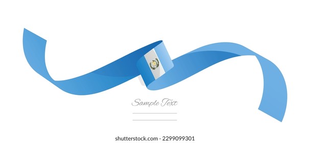 Guatemalan flag ribbon vector illustration. Guatemala flag ribbon on abstract isolated on white color background