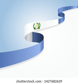 Guatemalan flag wavy abstract background. Vector illustration.