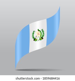 Guatemalan flag wavy abstract background. Vector illustration.